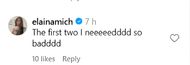 Fan's comment (image via Instagram )